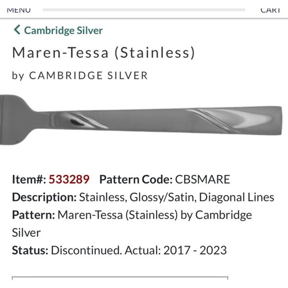 Cambridge Silver Maren-Tessa Stainless Steel Spoons Set Of 6 - Picture 1 of 5